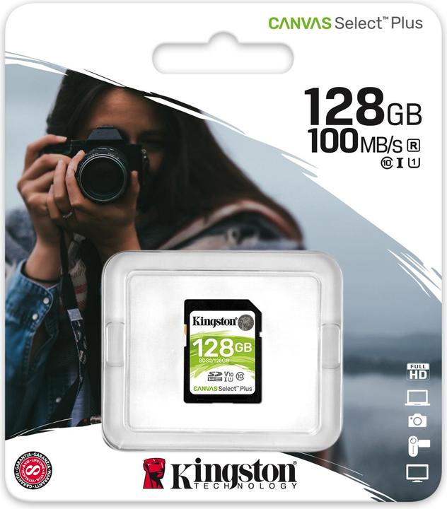 Productafbeelding Kingston Canvas Select Plus (128 GB, SDXC, U3, UHS-I)