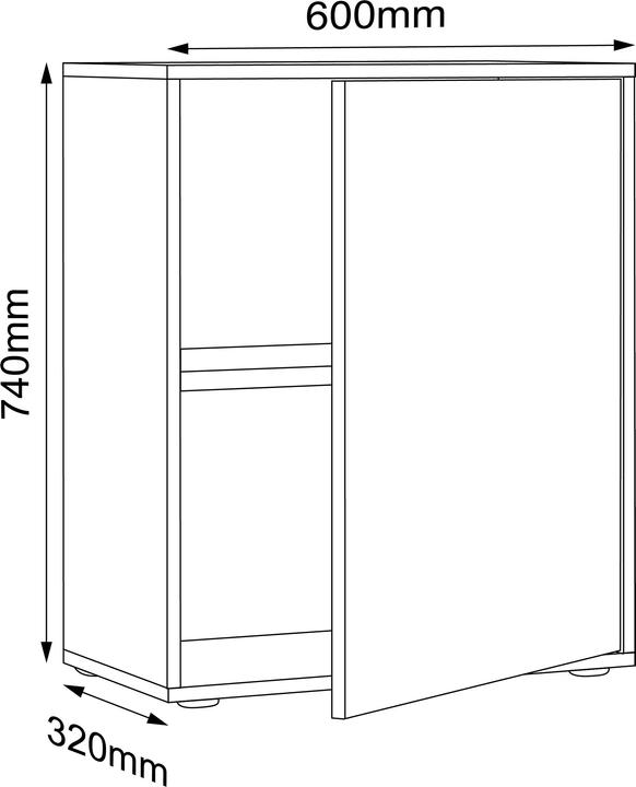 Actual product image VCM Office cupboard sideboard Salia 2-compartment B60 (60 x 33 x 74 cm)