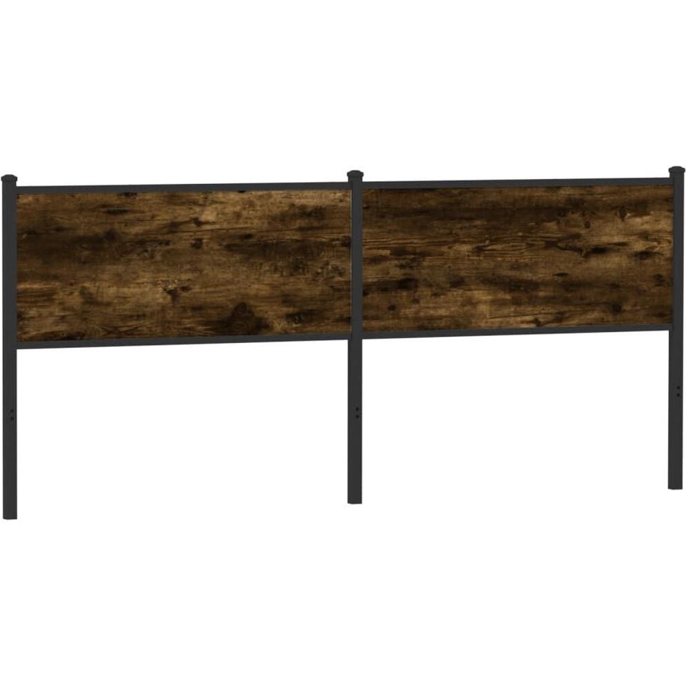 VidaXL, Bett Zubehör, Kopfteil Bettkopfteil Betthaupt Räuchereiche 190cm Holzwerkstoff Stahl