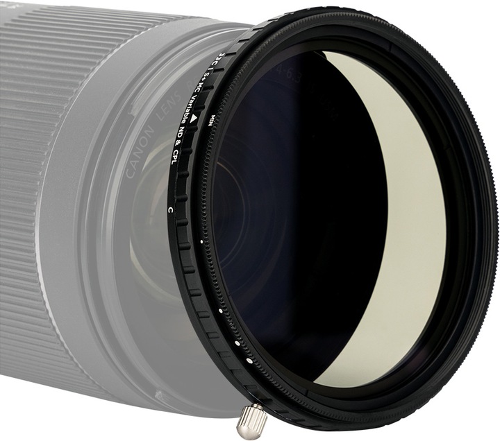 Produktbild JJC F NC58 2 In 1 Variable ND + CPL Filter (ND- / Graufilter, Polarisationsfilter, 58 mm)
