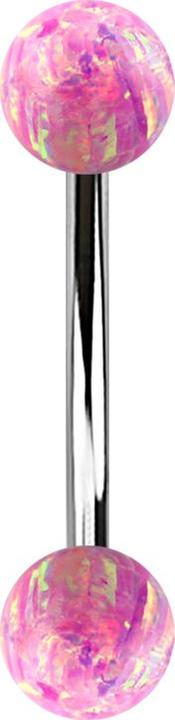 Immagine prodotto Star Piercing Micro banana argento con due palline rosa opale (senza ottone, Acciaio chirurgico 316L)