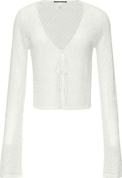 Image du produit s.Oliver Strickjacke Transparente Feinstrick-Jacke mit Ajourmuster und Binde-Details (L)