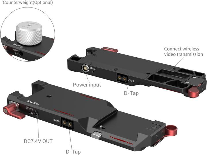 Produktbild SmallRig 3251 Power Pass Through Plate fÃ¼r DJI RS2 (Gimbal Montageplatte)