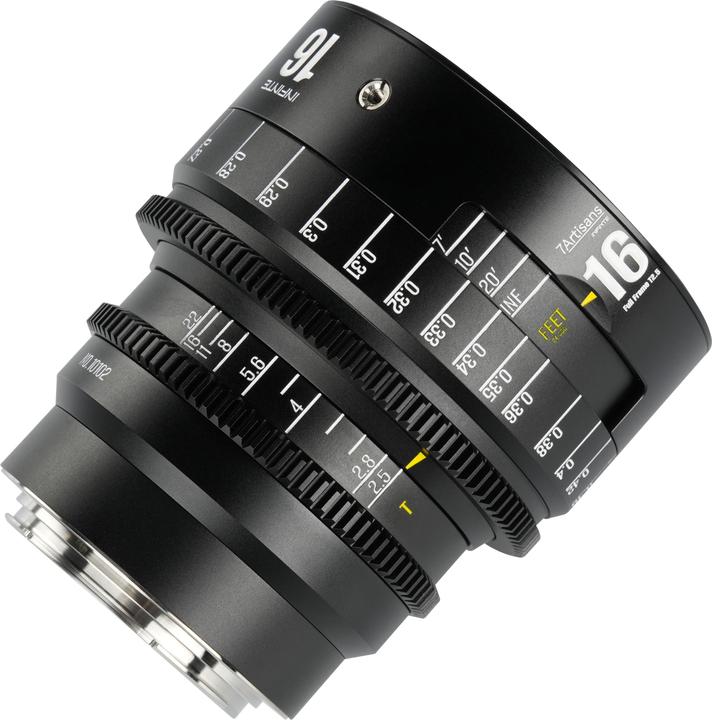 Image du produit 7artisans 16T25B-EF INF 16mm T2.5 INFINTE EF Mount (Black) (Canon EF, Plein format)