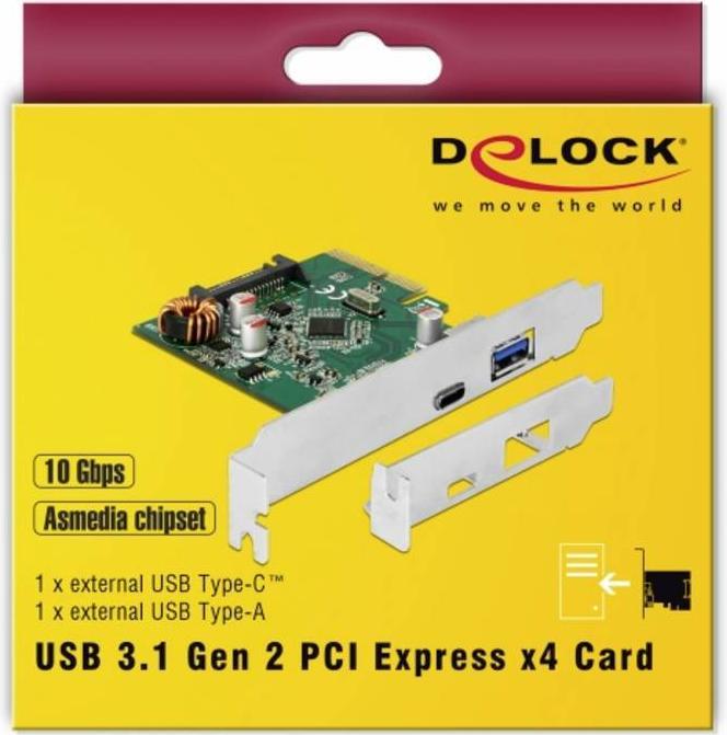 Actual product image Delock PCIe 1x USB Type-C, 1x USB-A
