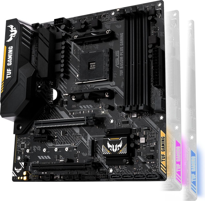 Produktbild ASUS TUF B450M-PLUS GAMING - AMD - Socket AM4 - AMD Athlon - AMD Ryzen 3 - 2nd Genera (AM4, AMD B450, mATX)