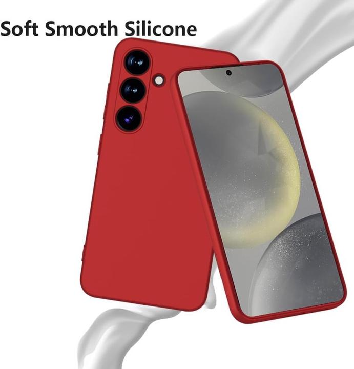 Immagine prodotto X-Level Samsung Galaxy S25 Plus - Custodia posteriore sottile, in silicone, rossa (Samsung Galaxy S25+)
