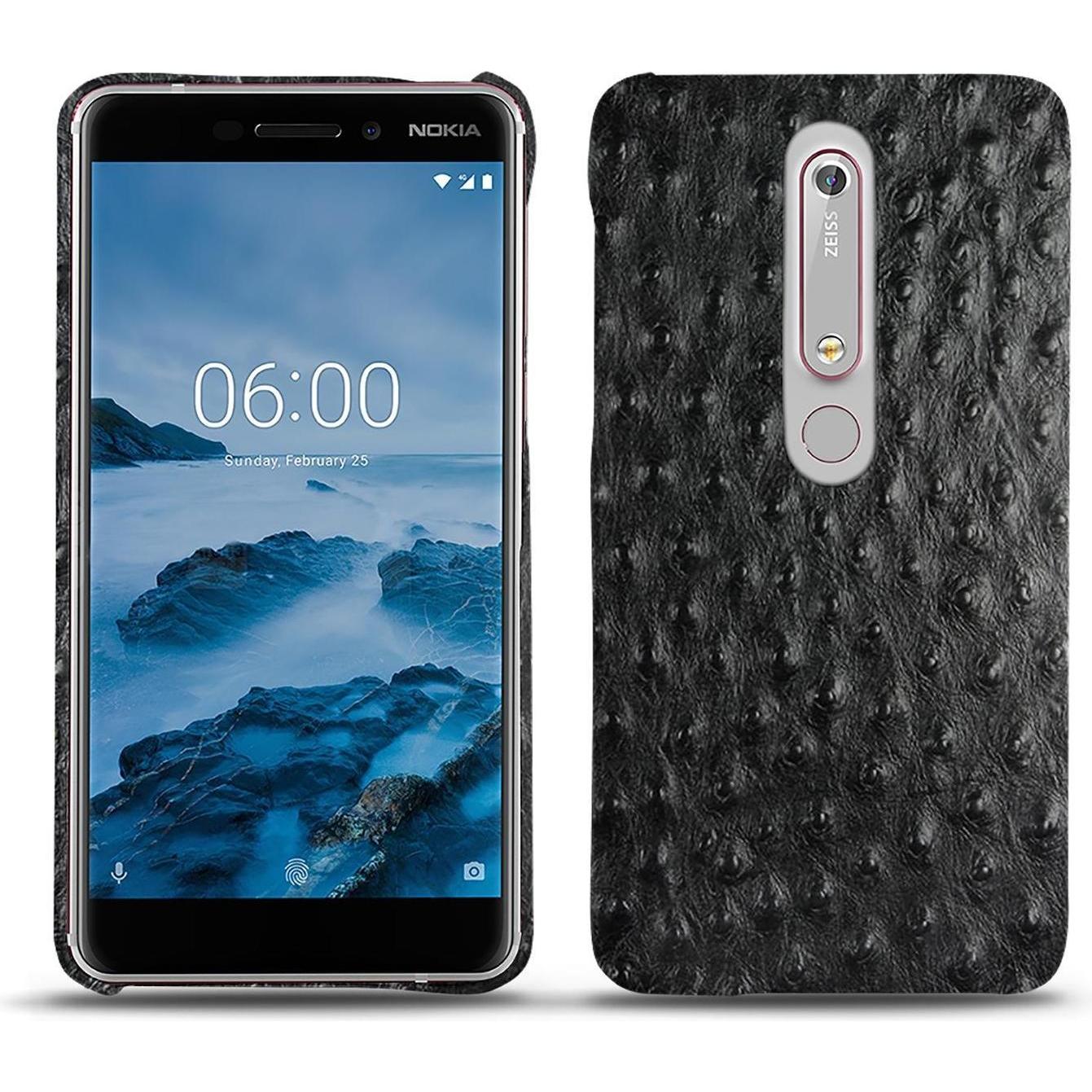 Noreve Lederschutzhülle (Nokia 6 (2018)), Smartphone Hülle, Schwarz