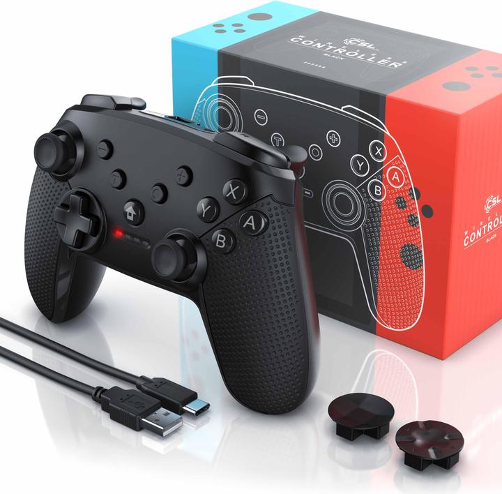 Produktbild CSL Nintendo Switch Gamepad, Wireless Bluetooth Controller, HD Rumble, Turbo Button, Akku, USB Typ C (Switch)