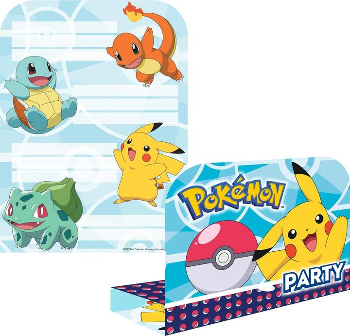 L'invitation fixe Pokemon (8 pcs)