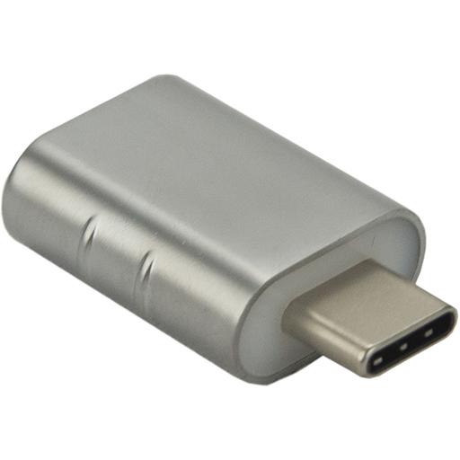 Caruba USB C (Stecker) zu USB A (Buchse) Adapter (USB 3.1 Gen.1) (USB), Speicherkartenlesegerät, Silber