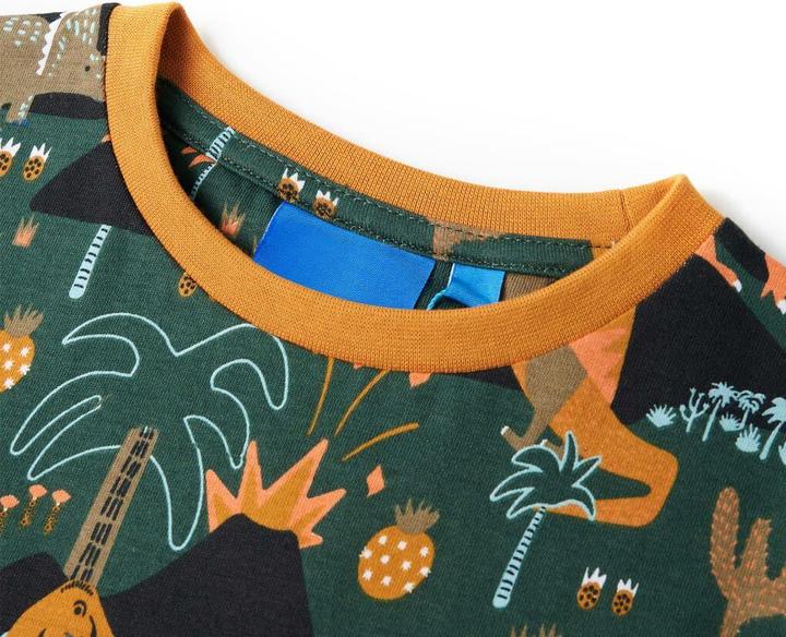 Image du produit VidaXL Pyjama enfant manches longues Vert foncé 140,Matériel (140)