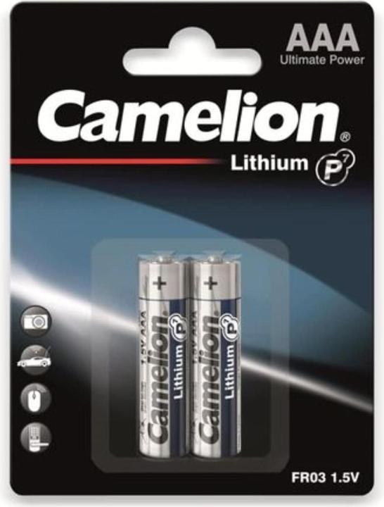 Productafbeelding Camelion 19000203 - Batterijen Lithium P7 AAA / FR03, 2 stuks, capaciteit 1100 mAh, hoogwaardige Ei (2 Pcs., AAA, 1100 mAh)