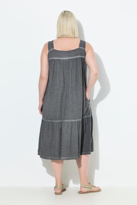 Produktbild Ulla Popken Jerseykleid, cold dyed, A-Linie, Rundhals, ärmellos (54)