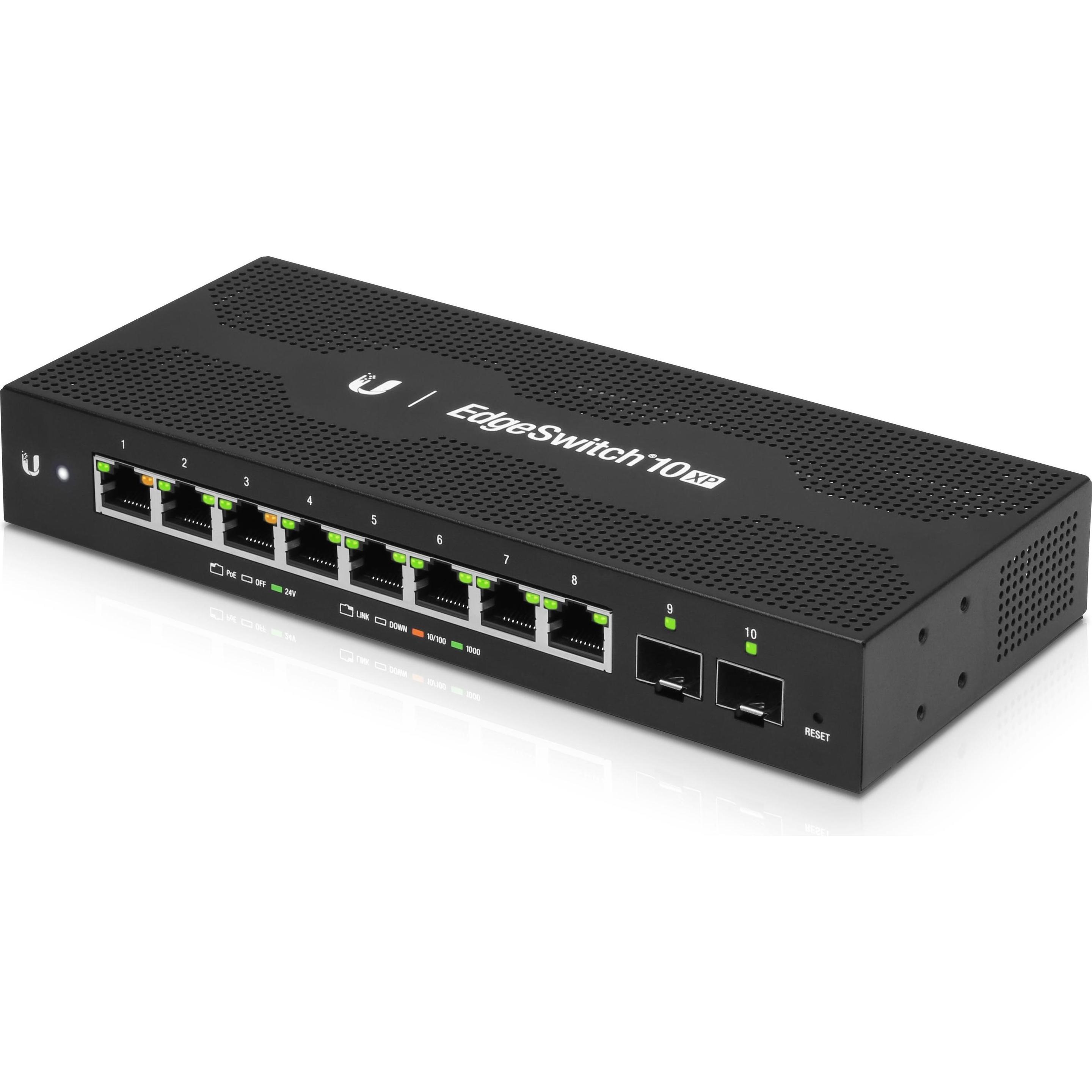 Ubiquiti Edgeswitch 10XP (10 Ports), Netzwerk Switch, Schwarz