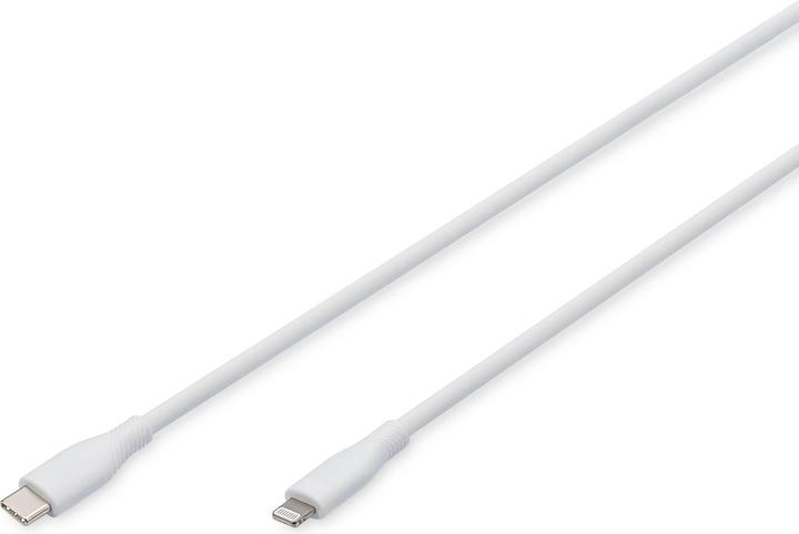 Actual product image Digitus Lightning silicone connection cable, USB-C - Lightning, 2m, white (2 m, USB 2.0, 60 W)