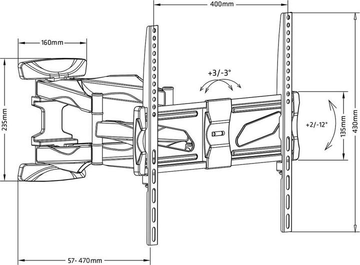 Actual product image Maclean MC-781 TV mount (70 inch) (Wall, 45 kg, 26" - 70")