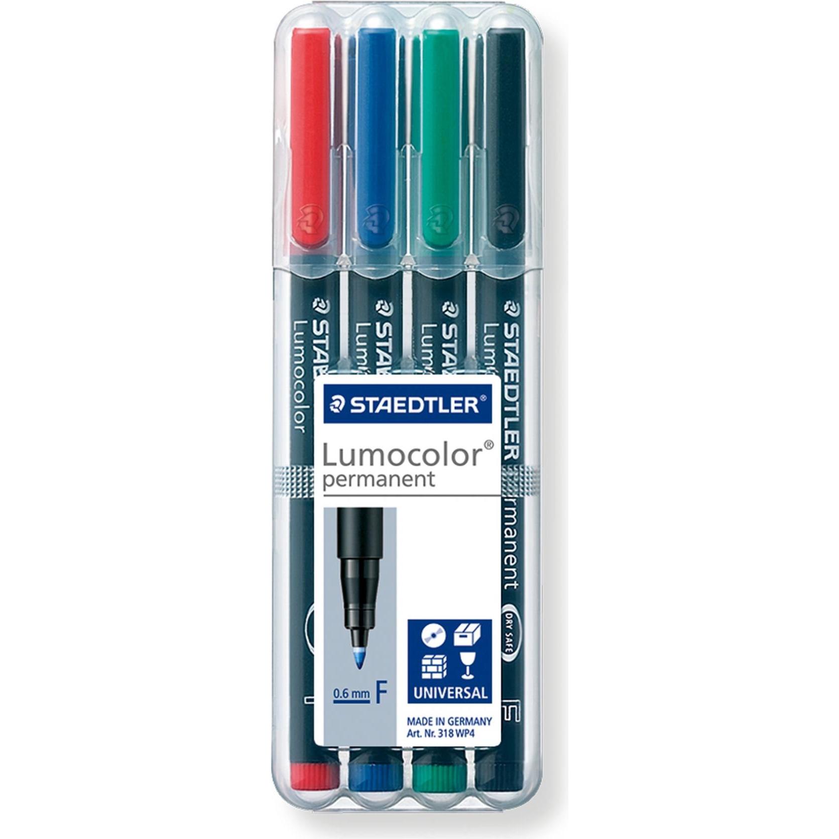 Thumbnail - Staedtler, Marker, Lumocolor permanent (Mehrfarbig, 0.60 mm, 4 x)