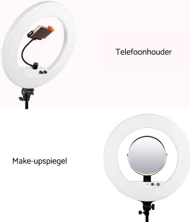Image du produit Caruba Vlogger 18 pouces rond LED, set économique avec sac Blanc (Éclairage annulaire)