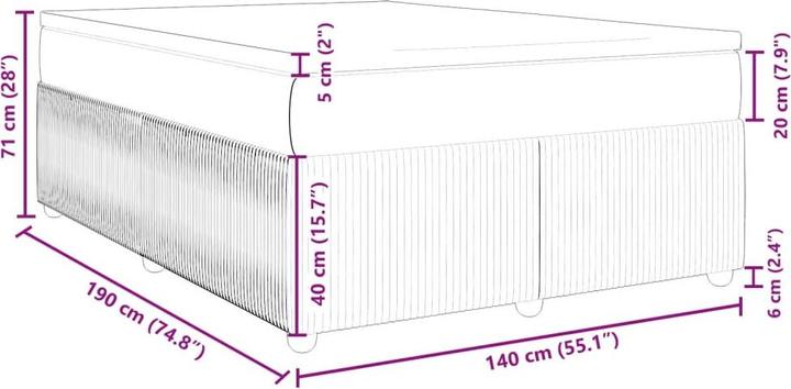 Produktbild vidaXL Boxspringbett (140 x 190 cm)