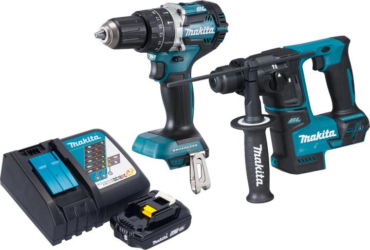 Produktbild Makita DLX 2278 RA1 Akku Kombo Kit + DHP 484 Schlagbohrschrauber 54 Nm + DHR 171 Bohrhammer 1,2 J +