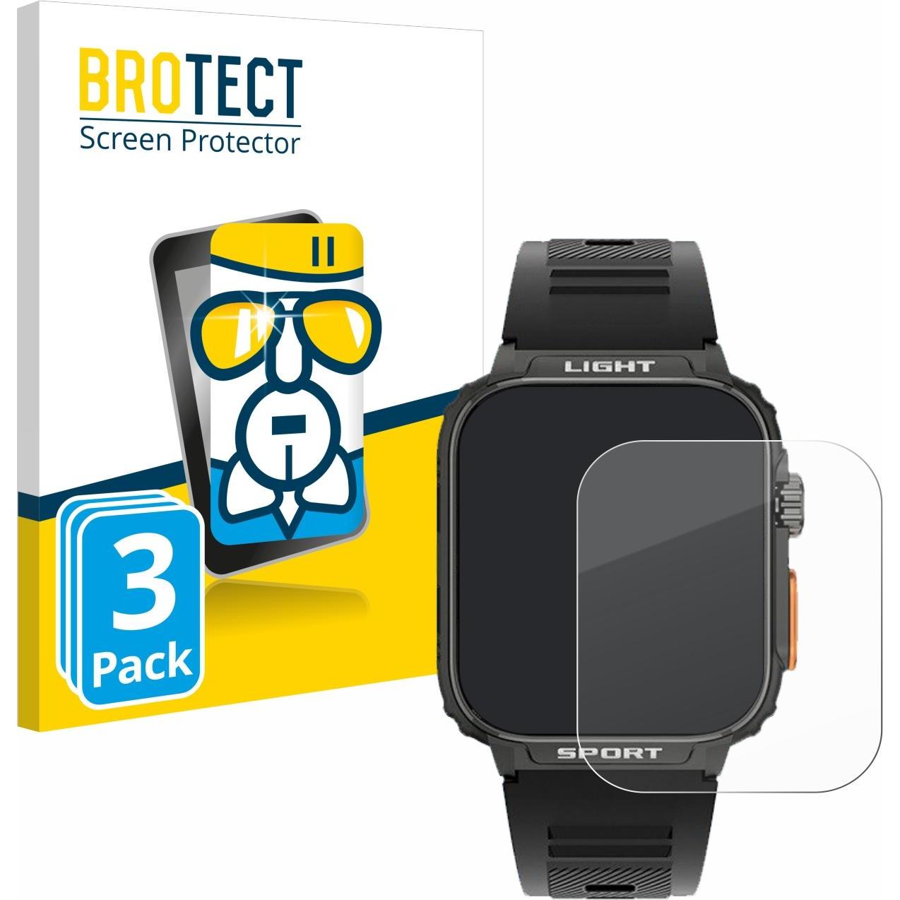 BROTECT Schutzglas Schutzfolie Displayschutz Display Schutz Glas Folie klar, Smartwatch Schutzfolie, Transparent