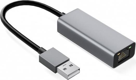 Produktbild iBox Karta sieciowa Adapter aluminiowy RJ45 do USB Typ-A 10/100/1000 Mb/s