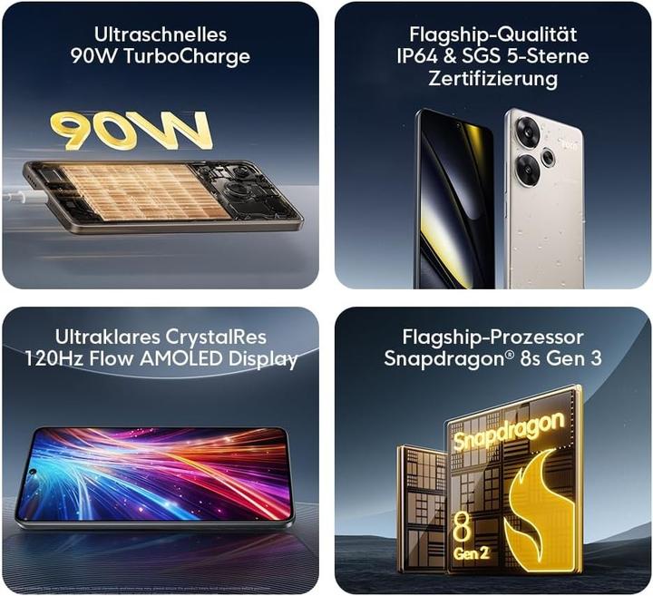 Image du produit Xiaomi Snapdragon 8 Gen 3, écran AMOLED 120Hz, charge turbo 90W, caméra double 50MP avec OIS (256 Go, Or)