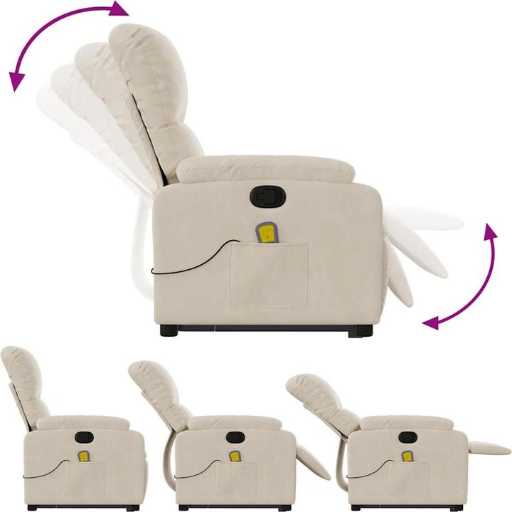 Immagine prodotto VidaXL Poltrona massaggiante con ausilio stand-up Poltrona TV Tessuto in microfibra beige