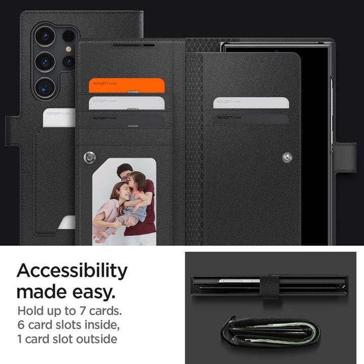 Produktbild Spigen Wallet "S" S928 czarny/black ACS07308 (Samsung Galaxy S24 Ultra)
