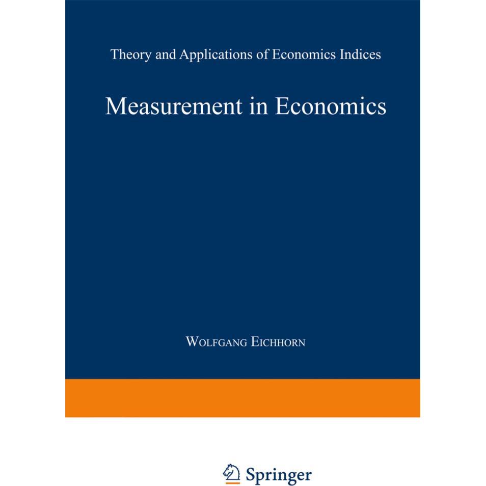 Measurement in Economics, Fachbücher von Wolfgang Eichhorn