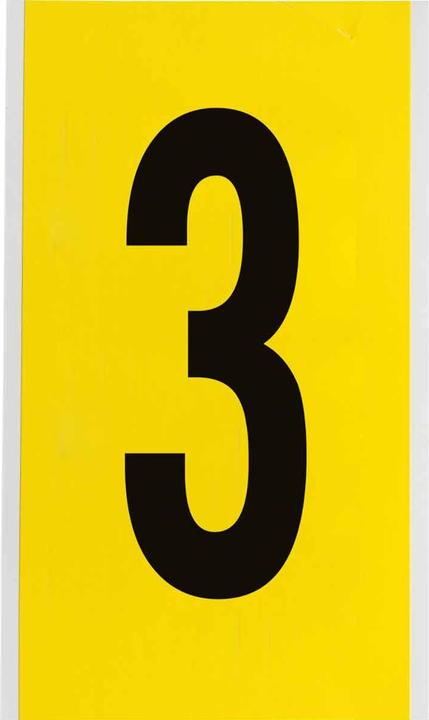 Produktbild Brady 3470-3, B-499, Nylongewebe, Zahl 3, Schwarz auf Gelb, 127 x 228mm, Schrifthöhe 152mm(25 K. á