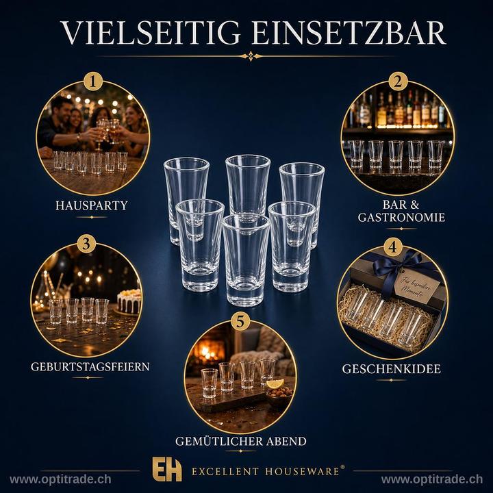 Immagine prodotto Excellent Houseware Schnapsglas (6x, Bicchiere di vetro)