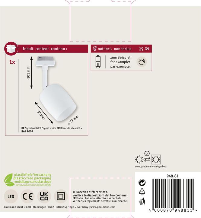 Produktbild Paulmann URail Spot Blossom (G9, 1x)