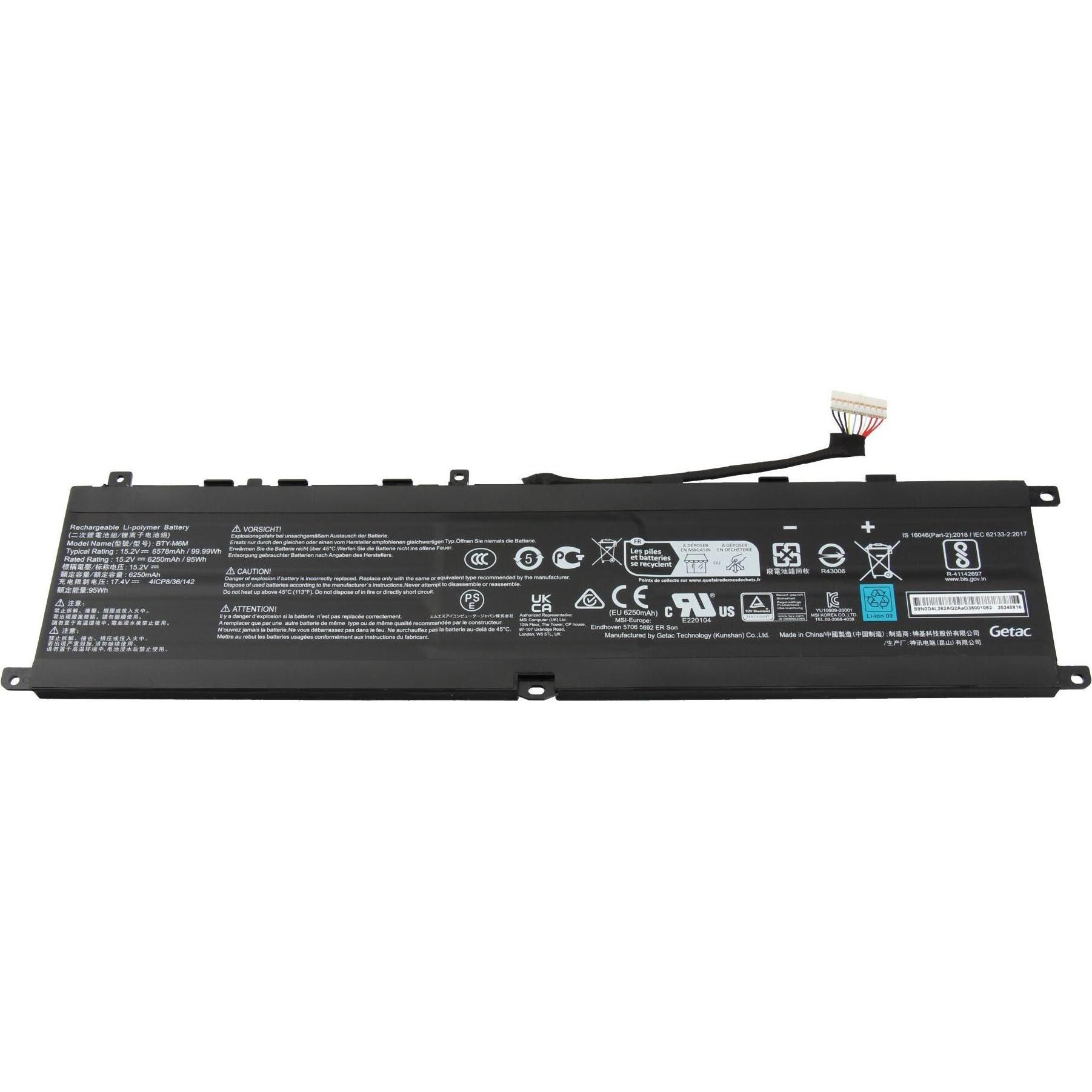 MSI S9N-0D4L210-SB3 (4 Zellen, 6578 mAh), Notebook Akku