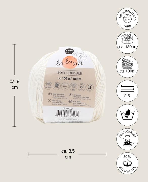 Actual product image Lalana Soft Cord Ami (180 m)