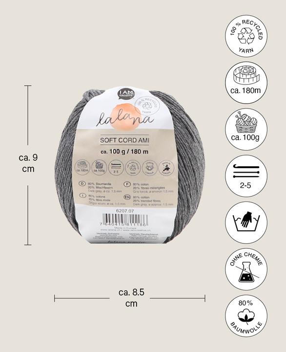 Actual product image Lalana Soft Cord Ami (180 m)
