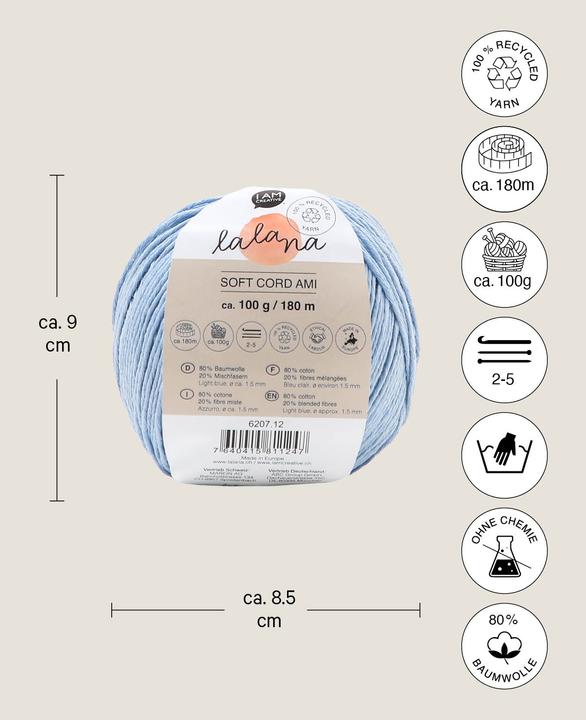 Actual product image Lalana Soft Cord Ami (180 m)