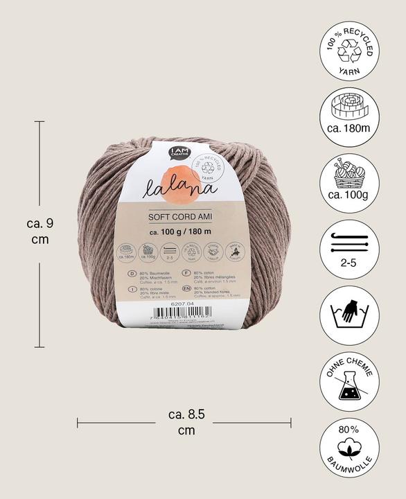 Actual product image Lalana Soft Cord Ami (180 m)