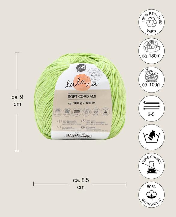 Actual product image Lalana Soft Cord Ami (180 m)