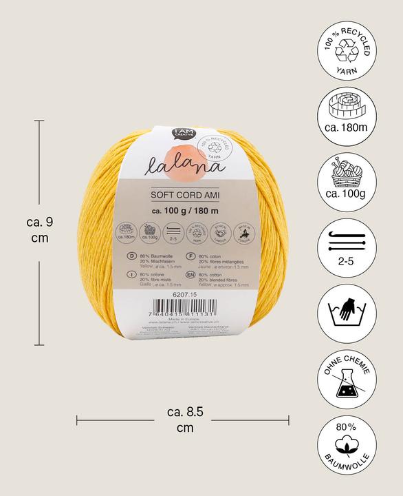 Actual product image Lalana Soft Cord Ami (180 m)