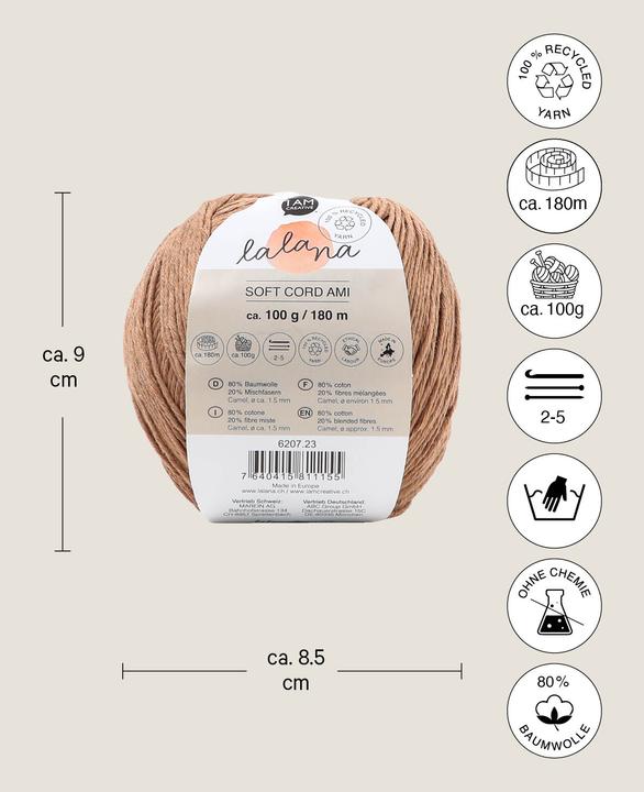 Actual product image Lalana Soft Cord Ami (180 m)