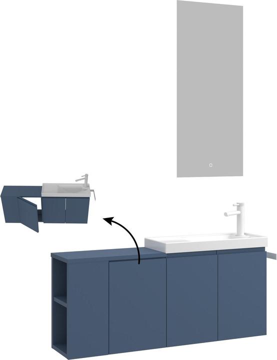 Produktbild Homitis Perla 110 Bathroom Cabinet With Sink & Mirror Set (2 Pieces)