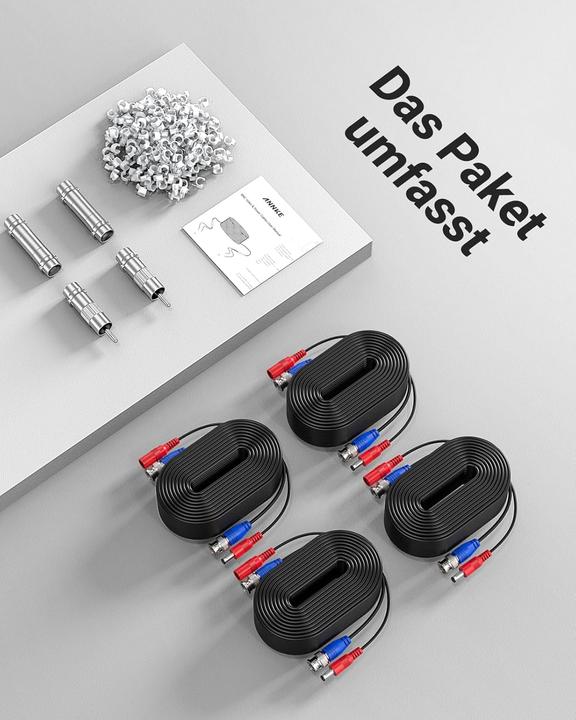 Actual product image Annke BNC DC Videostrom-Verlängerungskabel-Set, 4 Stück (Cable)