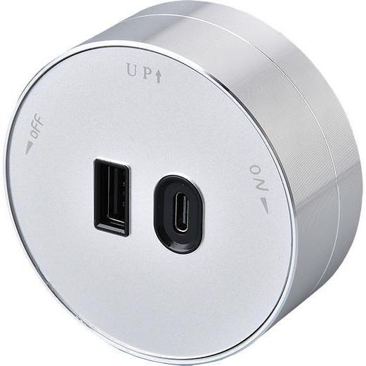 Viking A60S Schubladenmodul, silber (2x, USB-A, USB-C) (VA60S)