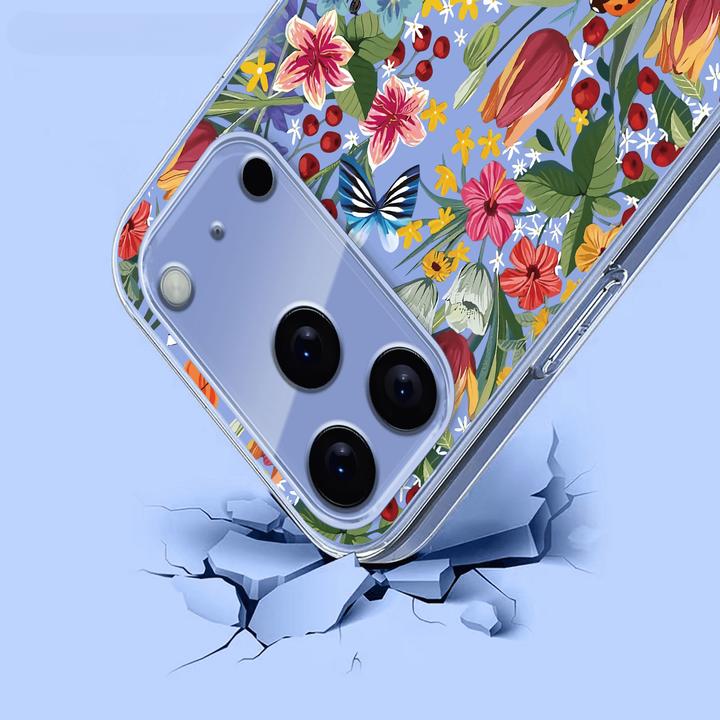 Immagine prodotto Cover-Discount iPhone 17 Pro - Silikon Gummi Hülle Blumen (Apple iPhone 17 Pro)