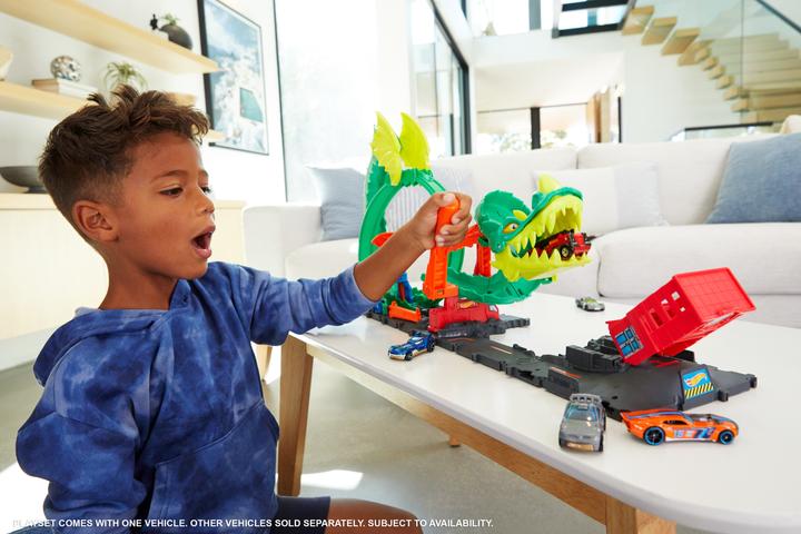 Produktbild Hot Wheels City Drachen-Angriff Looping Set, Zubehör inkl. 1 Spielzeugauto