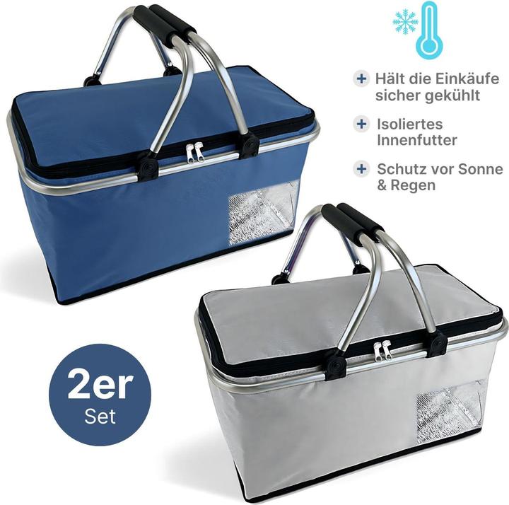 Actual product image Hermex Shopping Basket Set Thermo Shopping Basket Carry Basket Cooling Basket Carrybag