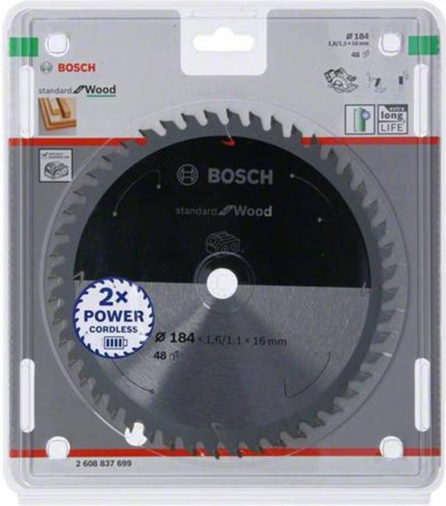 Produktbild Bosch Professional Zubehör PRO Wood cordless Kreissägeblatt, 184 x 1,6 x 16 mm