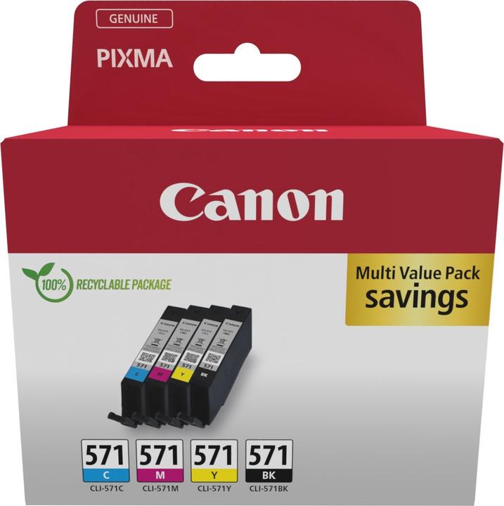 Produktbild Canon Ink/CLI-571 Cartridge CMYK BLIST+SEC (BK, C, M, Y)